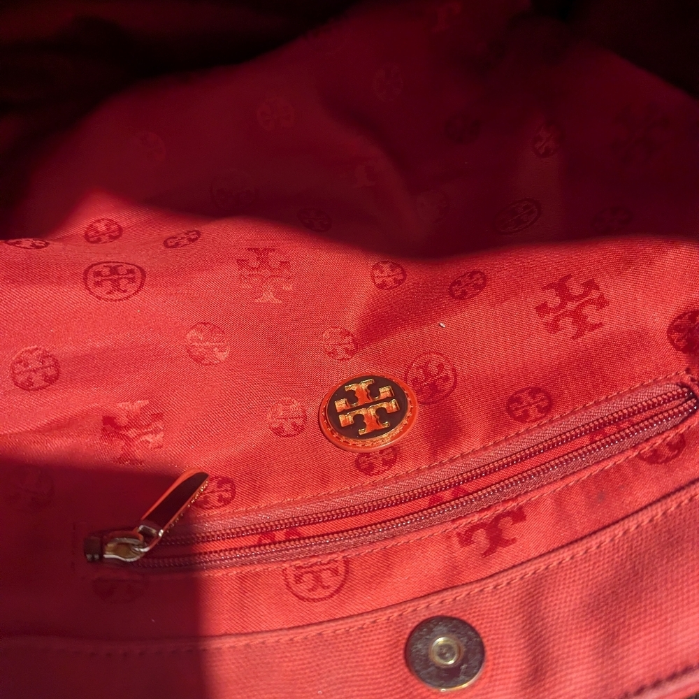 Tory Burch Red Women's Tote BagY with Woven Side Panels O Me - Picture 6 of 6